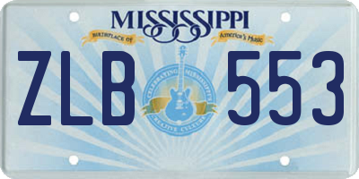 MS license plate ZLB553
