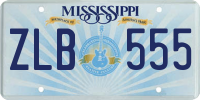 MS license plate ZLB555