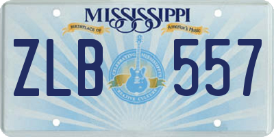 MS license plate ZLB557