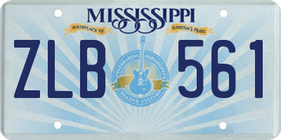 MS license plate ZLB561