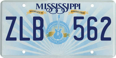 MS license plate ZLB562