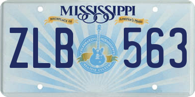 MS license plate ZLB563