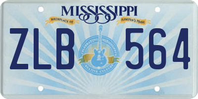 MS license plate ZLB564