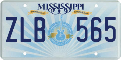 MS license plate ZLB565