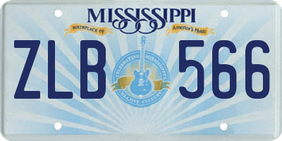 MS license plate ZLB566