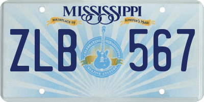 MS license plate ZLB567