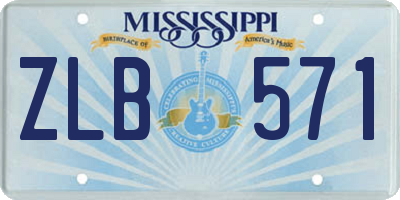 MS license plate ZLB571