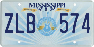 MS license plate ZLB574