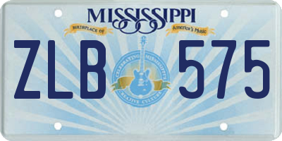 MS license plate ZLB575