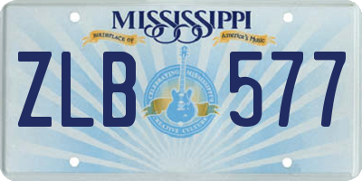 MS license plate ZLB577