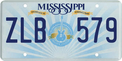 MS license plate ZLB579