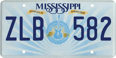 MS license plate ZLB582