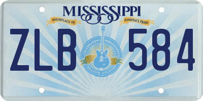 MS license plate ZLB584