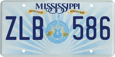 MS license plate ZLB586