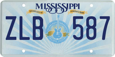 MS license plate ZLB587