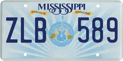 MS license plate ZLB589