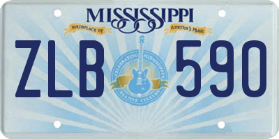 MS license plate ZLB590