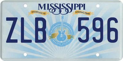 MS license plate ZLB596