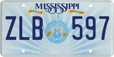 MS license plate ZLB597