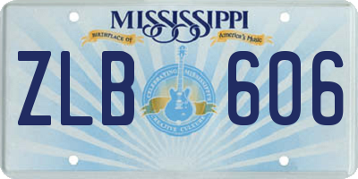 MS license plate ZLB606