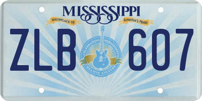 MS license plate ZLB607