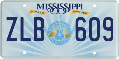 MS license plate ZLB609