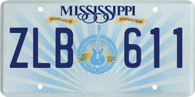 MS license plate ZLB611