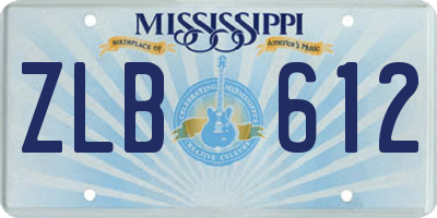 MS license plate ZLB612