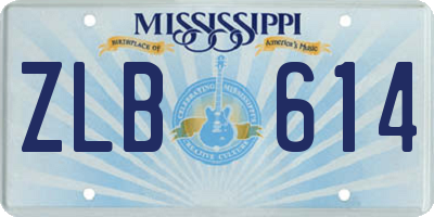 MS license plate ZLB614