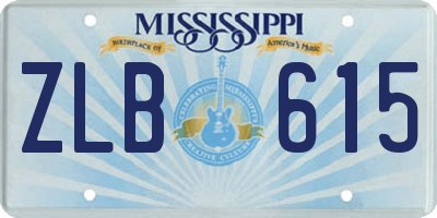 MS license plate ZLB615