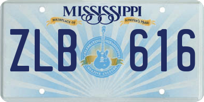 MS license plate ZLB616