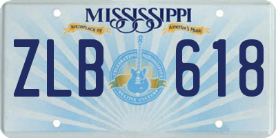 MS license plate ZLB618