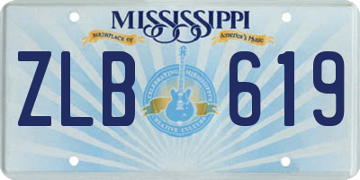 MS license plate ZLB619