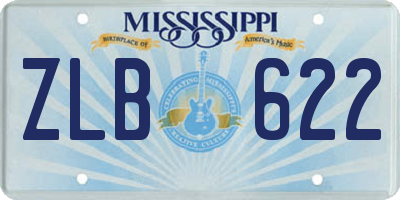 MS license plate ZLB622