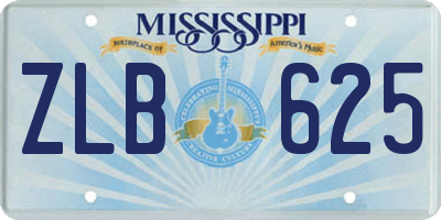 MS license plate ZLB625