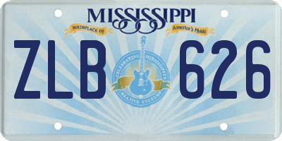 MS license plate ZLB626