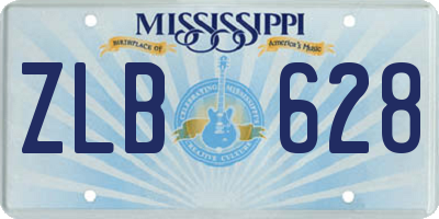 MS license plate ZLB628