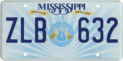 MS license plate ZLB632