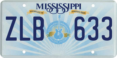 MS license plate ZLB633