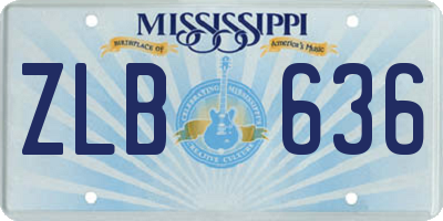 MS license plate ZLB636