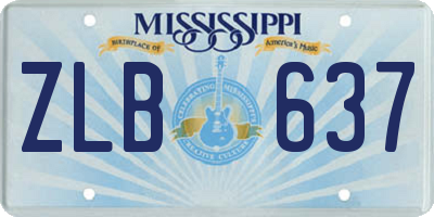 MS license plate ZLB637