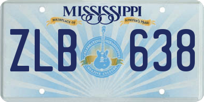 MS license plate ZLB638