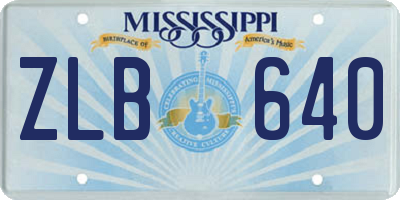 MS license plate ZLB640