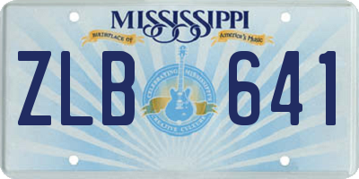 MS license plate ZLB641