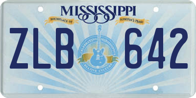 MS license plate ZLB642