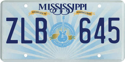 MS license plate ZLB645