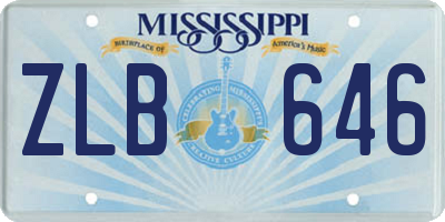 MS license plate ZLB646