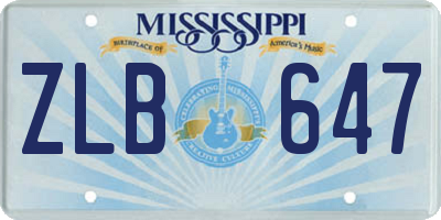 MS license plate ZLB647