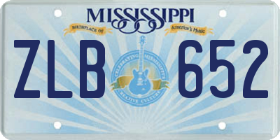 MS license plate ZLB652