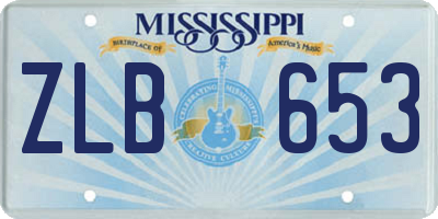 MS license plate ZLB653